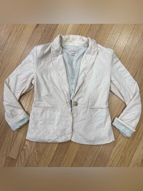 Philosophy Cream Single-Button Tailored Blazer